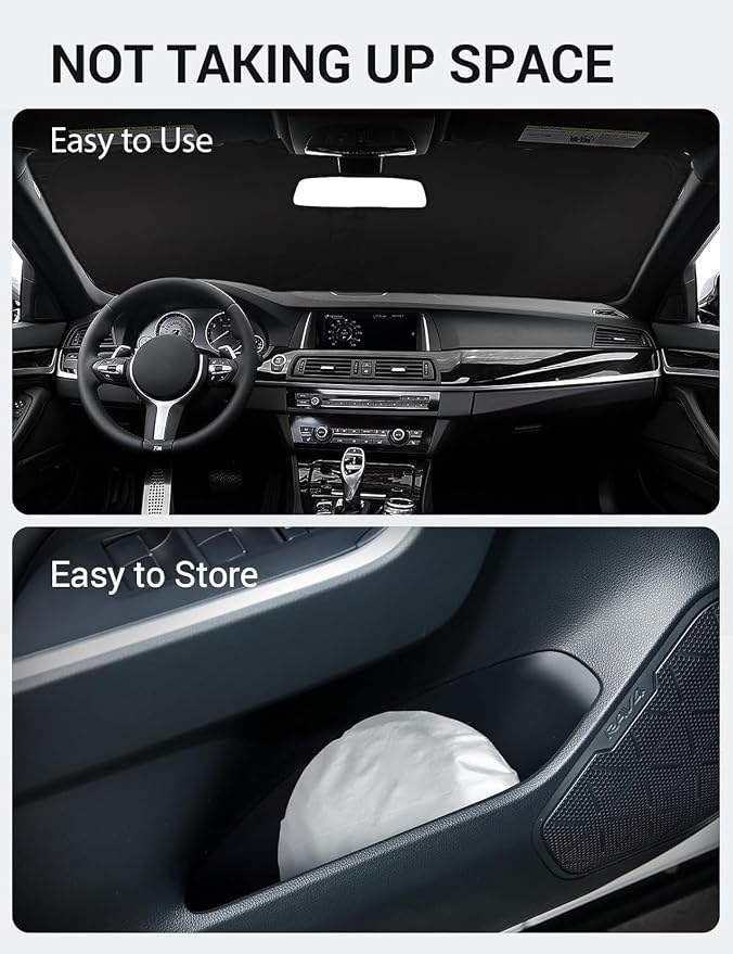 Proadsy 2026 Upgrade Front Windshield Sun Shade Foldable Sunshade Protector Custom Fit 2011-2016 BMW 5 Series Accessories