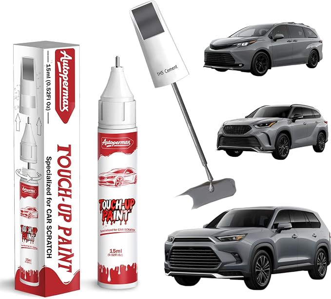 1H5 Cement Car Touch Up Paint for Toyota, Color Accurate Two-In-One Car Paint Scratch Repair Pen, Professional Scratch Remover for Vehicles Chips and Nicks Scuff