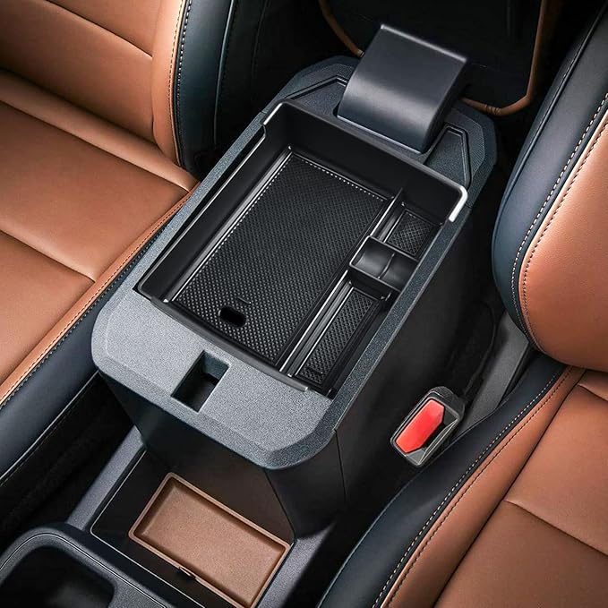 EDBETOS Center Console Organizer Tray Compatible with Ford Maverick 2022 2023 2024 2025 2026 Accessories P758 Pickup Interior Secondary Armrest Storage Box Divider, Black