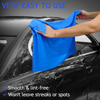 6 Pack Shammy Cloth for Car Drying 26”x17”Absorbent Car Drying Towel Reusable Car Wash Towel Chamois Cloth for Car, Dust Remove, No Scratch/Spot Streak, Blue