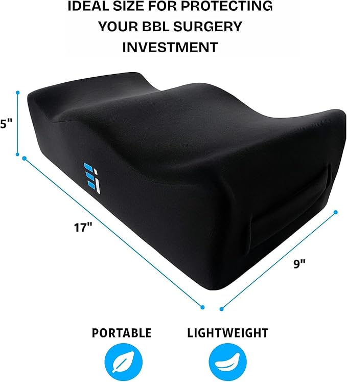 BBL Pillow After Surgery for Sitting - Brazilian Butt Lift Cushion for Driving & Home, Ergonomic Butt Shaped Pillow for Post-Op Recovery Pain Relief Support, BBL Must Haves