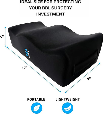BBL Pillow After Surgery for Sitting - Brazilian Butt Lift Cushion for Driving & Home, Ergonomic Butt Shaped Pillow for Post-Op Recovery Pain Relief Support, BBL Must Haves