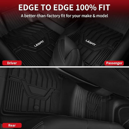 LASFIT Floor Mats for Nissan Rogue 2021-2026 (Not Fit Rogue Sport), Custom Fit All Weather Protection Durable TPE Floor Liners for Nissan Rogue S/SV/SL/Platinum 2021-2026 1st & 2nd Row Car Mats, Black
