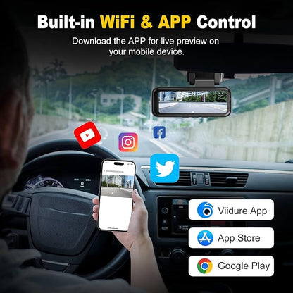 4K+2K Dash Cam Front and Rear, Free 64GB Card Included, 5.8GHz WiFi Dash Camera for Cars, Built-in G-Sensor, 3.2” IPS Screen, 170°Wide Angle, Night Vision, 24 Parking Mode, White