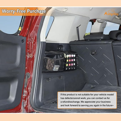 Aunginsy 1PCS Trunk Organizer Compatible with Toyota FJ Cruiser 2007-2021+, Car Left Side Trunk Storage Bag Backseat Hanging Storage Multi-Compartment Space Saving Accessories, Carbon Fiber Pattern