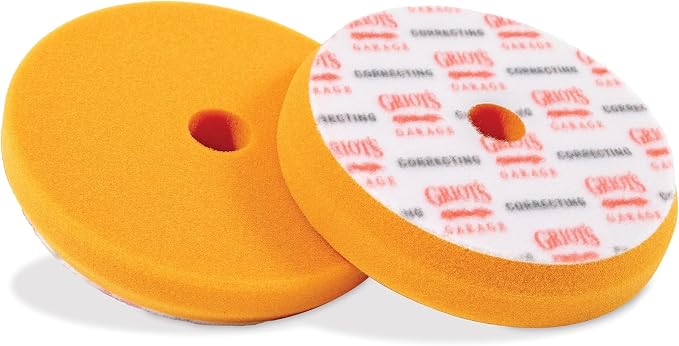 Griot's Garage Orange Foam Correcting Pads for Car Polishing and Detailing, Removes Light to Moderate Paint Defects, Durable, Machine-Washable, 10516, 5.5", Set of 2