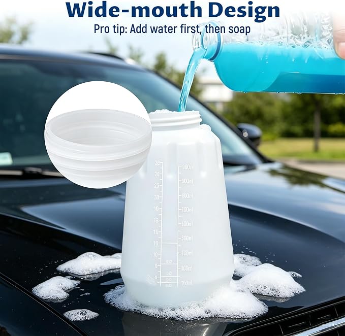 Lichamp Foam Cannon for Pressure Washer, 1000ml Wide Mouth Snow Foam Lance, 1/4 Inch Quick Connector, Adjustable Foam Thickness & Spray Width, Brass Head & Stainless Steel for Car, Driveway, Patio