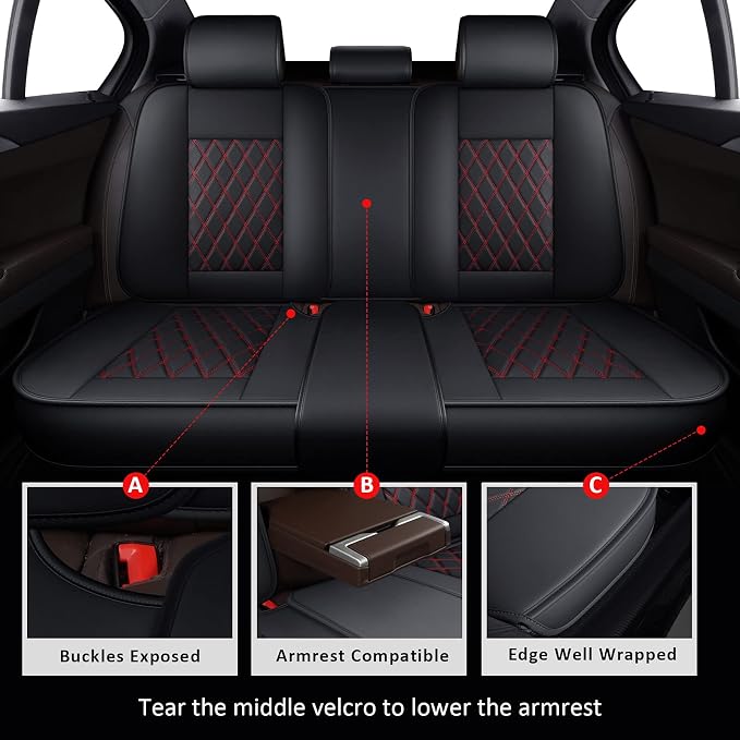 MIROZO Seat Covers for Car,Waterproof Seat Cover Full Set Vehicle Cushion Cover Automotive Seat Protector Breathable Universal Fit for Most Sedan, Truck and SUV for Tacoma CX5 Chevy