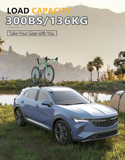 Tuyoung 300lbs Roof Rack Cross Bars Compatible with Buick Envision 2021-2026 (with Flush Side Rails), Lockable Aluminum Roof Rails Crossbars Bars Rooftop Cargo Carrier Luggage Black