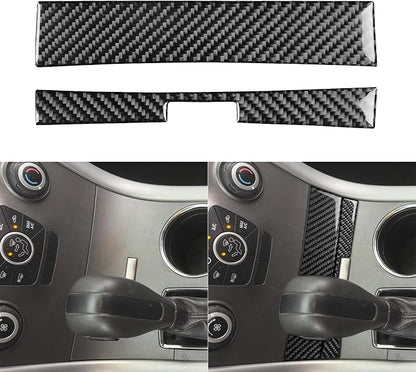 Premium Carbon Fiber Only Compatible with Ford Edge 2011-2014 2012 2013 SEL/Sport Accessories Car Gear Shift Box Front Panel Cover Interior Trim Sticker Decal Black 2PCS