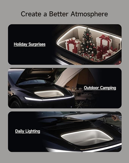 TPARTS Frunk LED Light Strip for Tesla Model Y Premium 2026+, Flexible Silicone Waterproof Interior Lighting Bar, Tool-Free Installation Front Trunk Accessories Ambient Lights (Cool White Light)