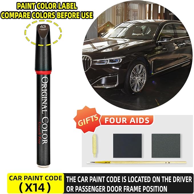 Carhoo C46/X14 Almandine Brown Metallic Touch Up Paint Suitable For BMW, Genuine Custom Color Absoulutely Without Color Differences (16ml)