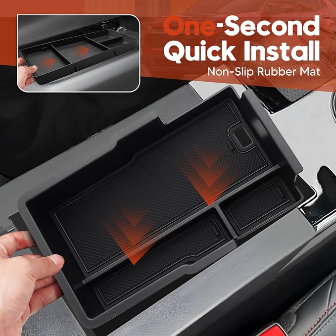 Sunsdrew 2025 Upgraded 2PCS Chevy Equinox Center Console Organizer and Lower Center Console Tray for 2025 2026 Chevrolet Equinox Interior Accessories Anti-Slip