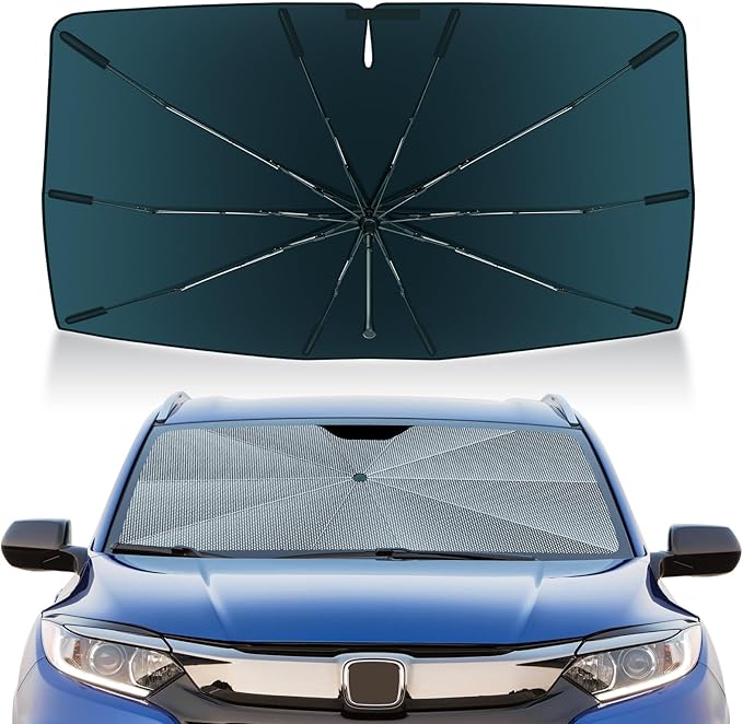 Autorder Windshield Sun Shade Umbrella for 2016-2022 Honda HR-V HRV Accessories,Upgraded Ice Crystal Material,Easy Setup Umbrella Sunshade for Car Windshield,100% Sun Blocking