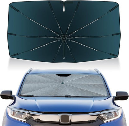 Autorder Windshield Sun Shade Umbrella for 2016-2022 Honda HR-V HRV Accessories,Upgraded Ice Crystal Material,Easy Setup Umbrella Sunshade for Car Windshield,100% Sun Blocking