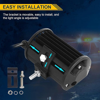 Willpower 2 Pieces 5 inch 72W Flood Led Work Light Bar Driving Boat Off Road Lights for Jeep SUV Truck ATVs, 12V-24V IP67 (5 inch)