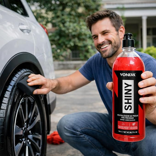 Vonixx Shiny High Gloss Tire Dressing | Long-Lasting Wet Shine, Water-Resistant, Eco-Friendly, Silicon-Based Tire Protectant | 50.7 fl oz (1.5L)