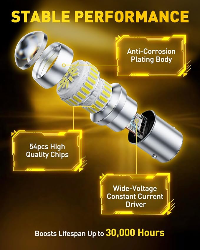 AUXITO 1157 LED Bulb White, Super Bright 2057 2357 7528 BAY15D LED Light Bulbs for Backup Reverse Signal Blinker Tail Parking DRL Brake Lights, 6000K White
