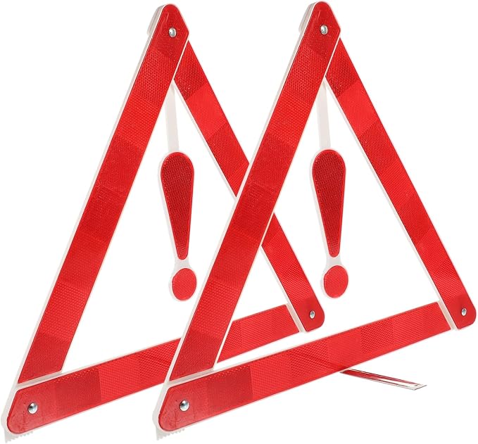 2pcs Car Warning Sign Road Safety Triangle Reflectors Car Safety Triangle Tripod Kit