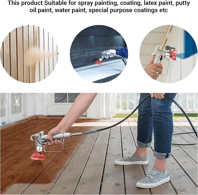 Airless Spray Tip/seat for Standard Airless Paint Spray, RED | Includes 517 nozzle tip, 7/8" nozzle seat, nozzle gasket