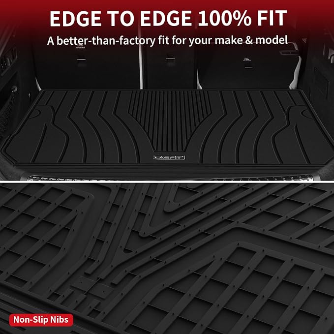 LASFIT Cargo Mat for Mercedes Benz GLC SUV 2026 2025 2024 2023 300/43 AMG (Not Fit Coupe & PHEV), All Weather TPE Non-Slip Cargo Liner Custom Fit GLC 2023-2026 Trunk Mat, Black