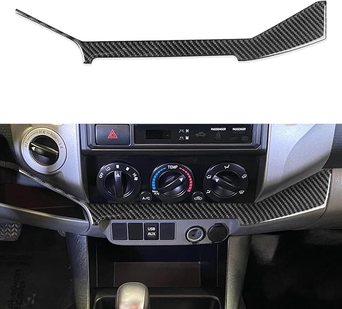 NVCNX Real Premium Carbon Fiber for Toyota 2nd Gen Tacoma Accessories 2012-2015 2013 2014 Car Dash Central Panel Strip Cover Interior Trim Thick Overlay Sticker Decal 1PC