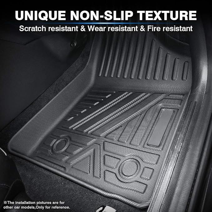 KUST All Weather Floor Mats for 2018-2024 Volkswagen Tiguan, Custom Fit Floor Liners for VW Tiguan Accessories 1st & 2nd Row High Edge Non-Slip