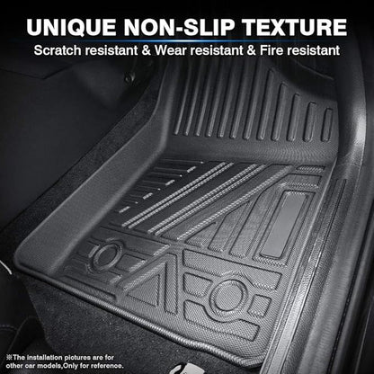 KUST All Weather Floor Mats for 2018-2024 Volkswagen Tiguan, Custom Fit Floor Liners for VW Tiguan Accessories 1st & 2nd Row High Edge Non-Slip