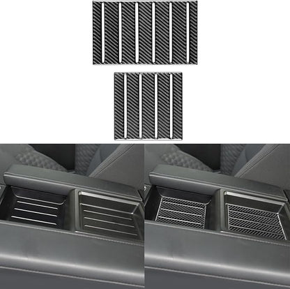 NVCNX Real Premium Carbon Fiber for Toyota Tundra 2022-2026 2023 2024 2025 SR5/Limited/SR Car Center Console Armrest Organizer Insert Mat Cover Interior Trim Accessories Overlay Sticker Decal 2PCs
