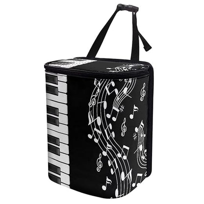 Talayituse Music Note Piano Key Print Car Trash Can with Lid, Leak Proof Auto Trash Bag Hanging Vehicle Garbage Can Multipurpose Storage Container for Back Seat Road Trip