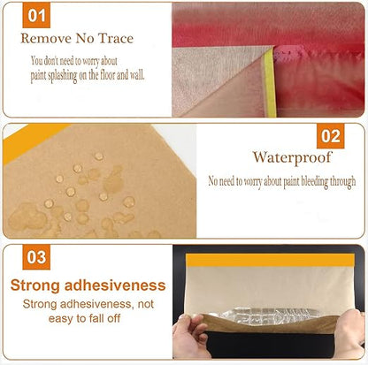 Pre-Taped Paint Masking Paper and Masking Tape Sets, 22inch-50feet Painters Paper and Painters Tape, Automotive Paint Paper, Tape and Drape Waterproof for Painting Protection Covering (10)