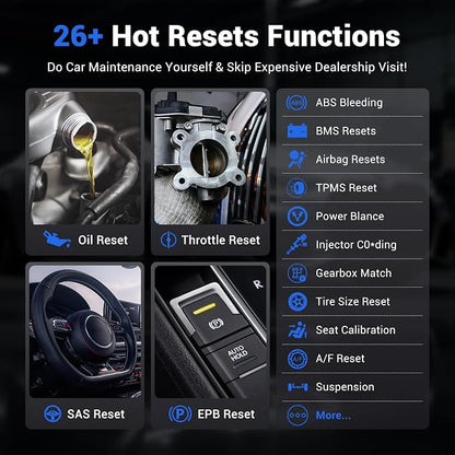 Bidirectional OBD2 Scanner Diagnostic Tool VDIAGTOOL D200, Bluetooth Scan Tool-Lifetime Free Updates, 26 Resets (Unlockable 49+), Full System Car Code Reader for iOS & Android, FCA AutoAuth & CAN-FD