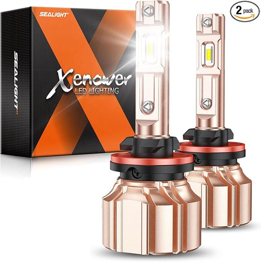SEALIGHT 880 LED Fog Light Bulbs, 14000LM 600% Super Brightness 885 893 899 880 LED Fog Lights Bulb 6500K Cool White, Ultra-High Heat Dissipation Performance, Non-polarity, Plug and Play, Pack of 2