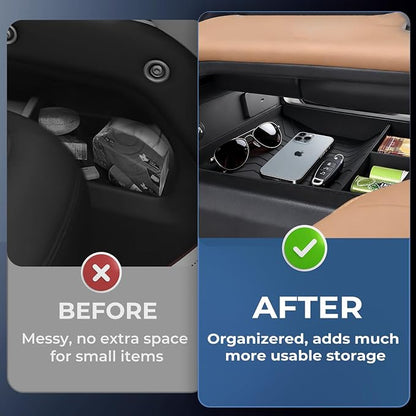 Lower Center Console Organizer Tray for Land Rover Defender 90/110/130 2026 2025, Interior Accessories Insert Tray Storage Box for 2025-2026 Defender, Black
