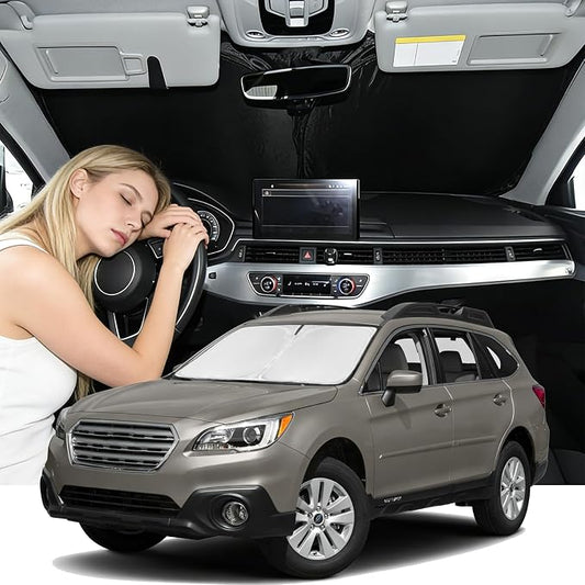 Windshield Sunshade for Subaru Outback 2010-2014 Sun Shade Car Windshield Upgrade 4 Layers Custom Fit Outback Car Window Shade Windshield Sun Visor Blocks UV Rays Keep Cool Foldable Car Accessories