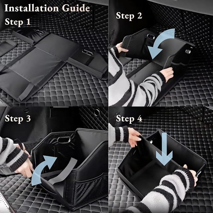 Car Storage Organizer Car Caddy Compact PU Leather Multipurpose Bin for Trunk, Front Seat, Back Seat & Car Floor