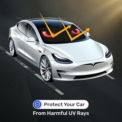 GENANY Evil Eyes Movie Windshield Sun Shade for Electric Vehicle (59x37 Inches), Automobile Sunshade, Protector Blocks UV, Halloween Auto Gift, Car Decor