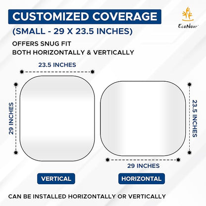 EcoNour 2-Piece Foldable Car Front Window Sun Shade, 240T Polyester, UV Protection & Heat Blocker, Windshield Shade, Durable Design, Upgraded Universal Fit – (29" L x 23.5" W)
