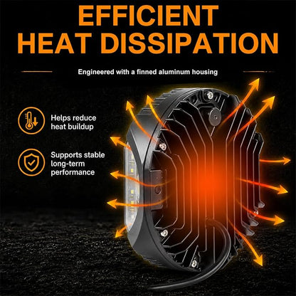 LIGBT 2PCS 7 Inch White Round Side Shooter Offroad Fog Lights Amber DRL 90W 3 Modes 270° Wide Range Super Bright LED Pods Light Kit with Wiring Harness for Pickup Truck ATV UTV SUV