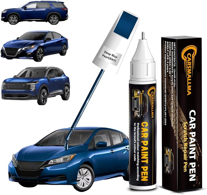 RAY Deep Blue Pearl Car Touch Up Paint for Nissan, Color Accurate Car Paint Scratch Repair Pen Kit Quick & Easy Fix Vehicle Chips and Automotive Nicks Scuff