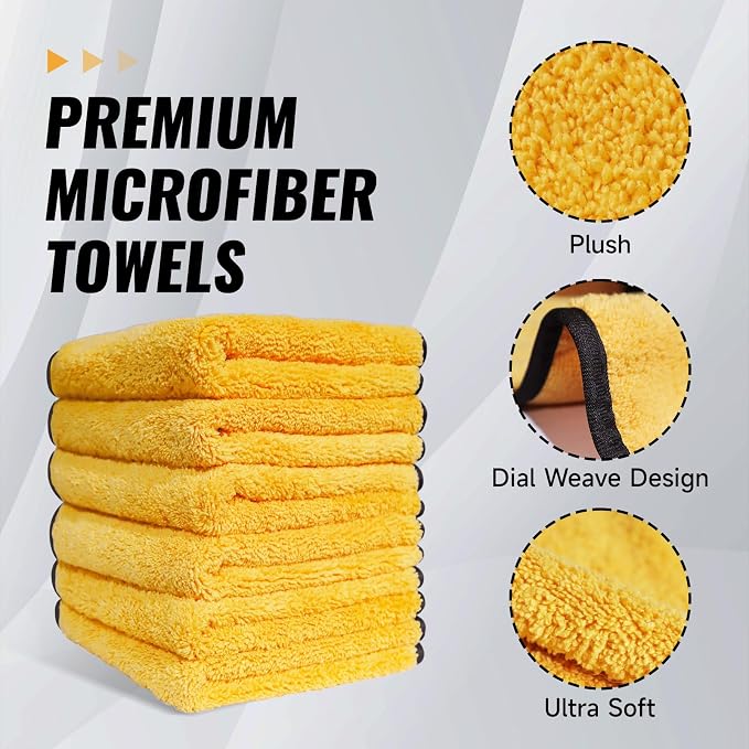 MRD's Home 3 Pack Microfiber Towels for Cars,16inch*14inch-420GSM Premium Microfiber Cleaning Cloth Car Drying Towel,Safe for Car Wash Scratch Free Strong Water Absorption