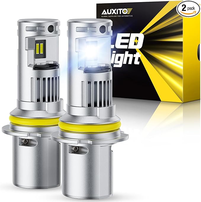 AUXITO 9004 Light Bulbs, 44000LM Brighter Ultra-Bright, Plug N Play, Long Lifespan, No Flicker, 99% Compatibility, Pack of 2