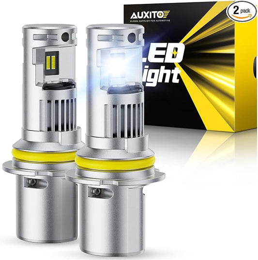 AUXITO 9004 Light Bulbs, 44000LM Brighter Ultra-Bright, Plug N Play, Long Lifespan, No Flicker, 99% Compatibility, Pack of 2