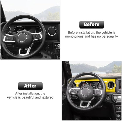 RT-TCZ Center Console Trim Cover Dashboard Control Panel Cover Decorative Interior Accessories for Jeep Wrangler JL JLU & Gladiator JT 2018-2022,Yellow