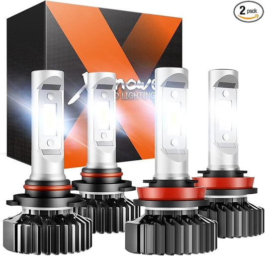 SEALIGHT H11/H9/H8 and 9005/HB3 Fog Light Bulbs Combo, 9005 H11 Fog Bulbs with Cool White, Plug and Play, Pack of 4