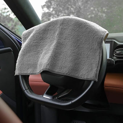 Car Wash Towels 16x16 - Microfiber, Grey 6-Pack | Premium microfiber is highly absorbent, lint-free & reusable. Perfect for car interior, exterior, kitchen & home.