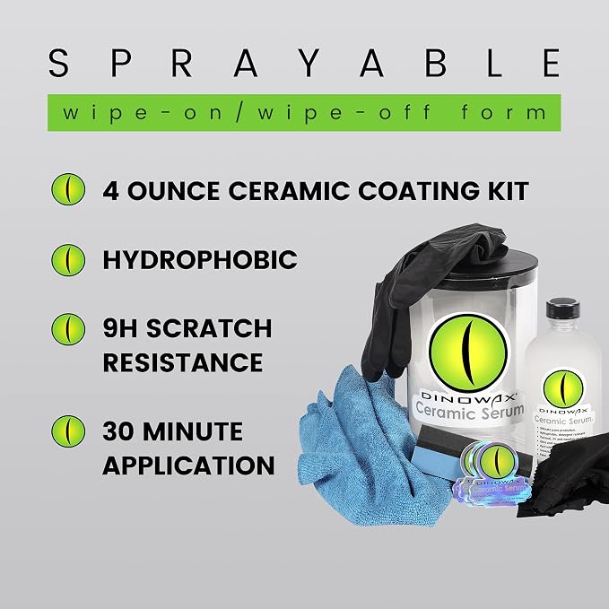 Ceramic Serum Kit, Ceramic Coating, Detailing Kit, Car Detailing Supplies, Protect Collection, 4 Oz Serum with Application Accessories