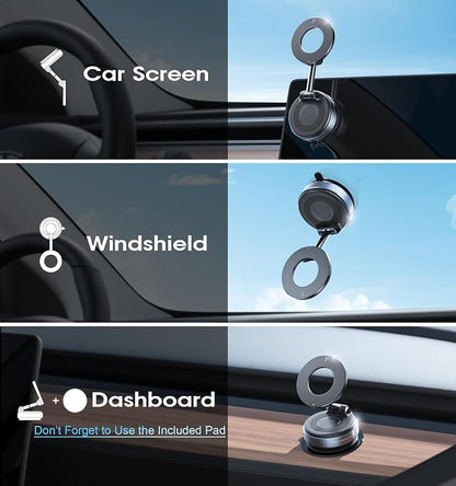 REOKILY 2026 Upgraded Vacuum Magnetic Car Phone Holder 360° Reinforced 96LBS Ultra Suction Cup Phone Mount for MagSafe Cell Phone Holders for Your Car/Gym/Mirror Mount for iPhone & Android