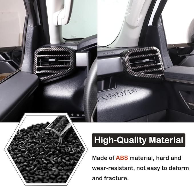 Car Center Console Air Conditioning Outlet Trim Cover Kit Compatible with Toyota Tundra/Sequoia 2022-2026, ABS Dashboard Side A/C Vent Panel Decorative Frame Protection Accessories, For 14-inch Screen