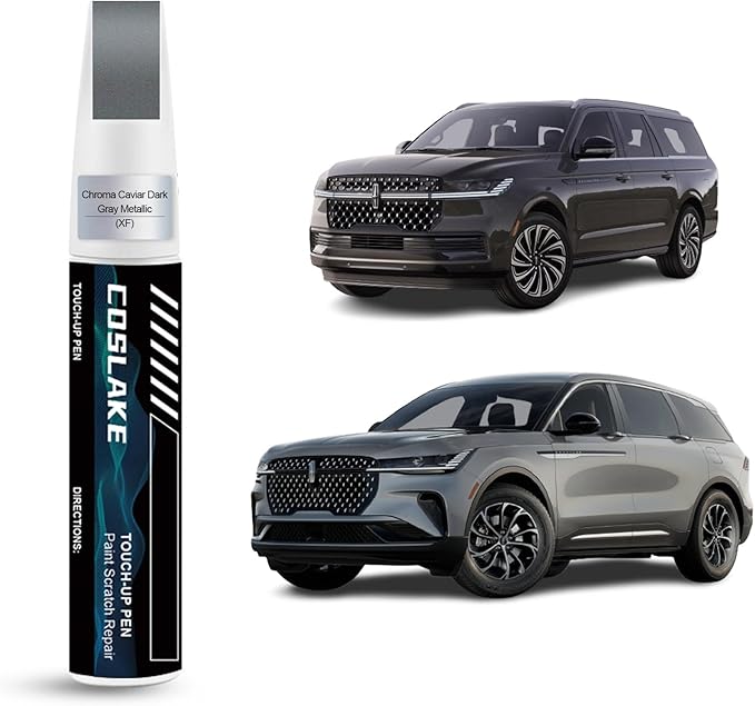 Car Touch Up Paint(Chroma Caviar Dark Gray Metallic(XF)) for LINCOLN, Car Paint Scratch Repair Kit, Quick & Easy Solution to Repair, 2 in 1 Scratch Remover Pen with 2PCS Disposable Micro Applicators